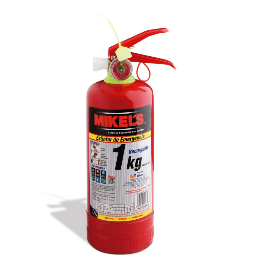 EXTINTOR DE POLVO QUÍMICO SECO (PQS) - 1KG